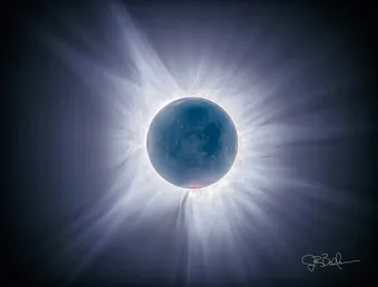 A sneak-peak image from the 2024 Total Solar Eclipse